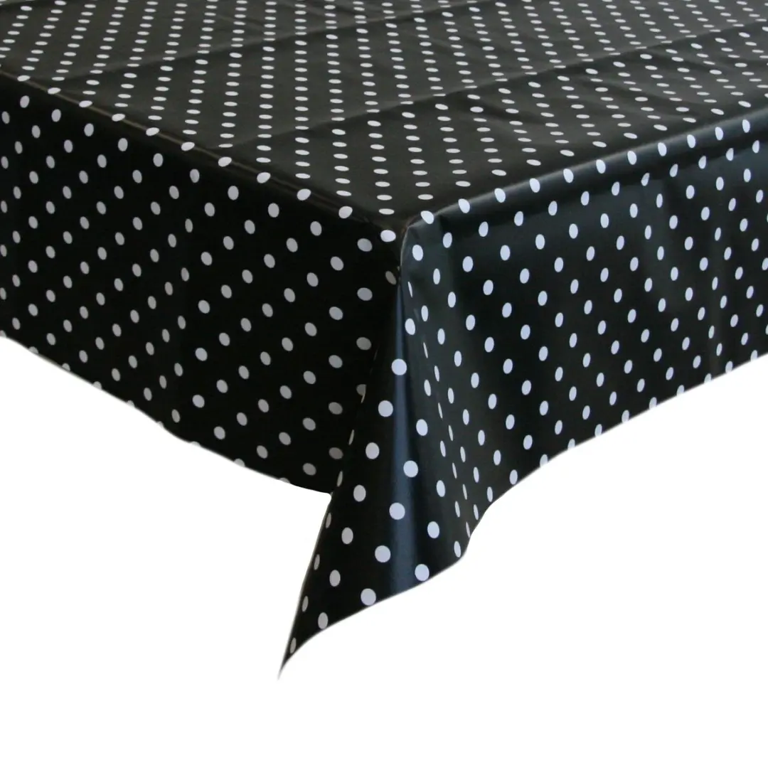 Bellatio Design Tafelzeil 140x300cm - Polkadot - Zwart/Wit