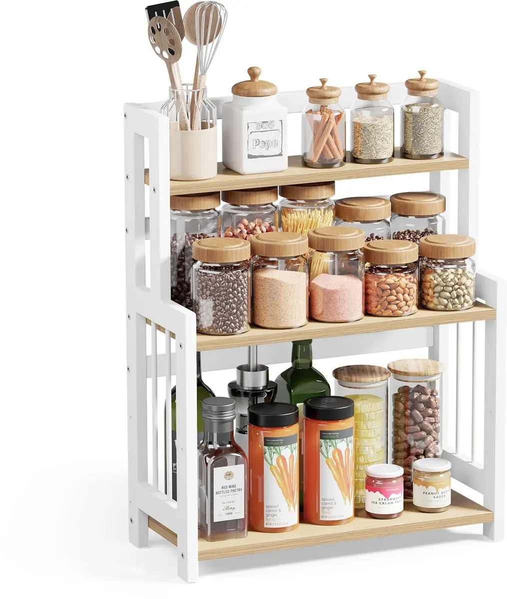 Songmics Kruidenrek 3-laags Bamboe Organizer Natureiken