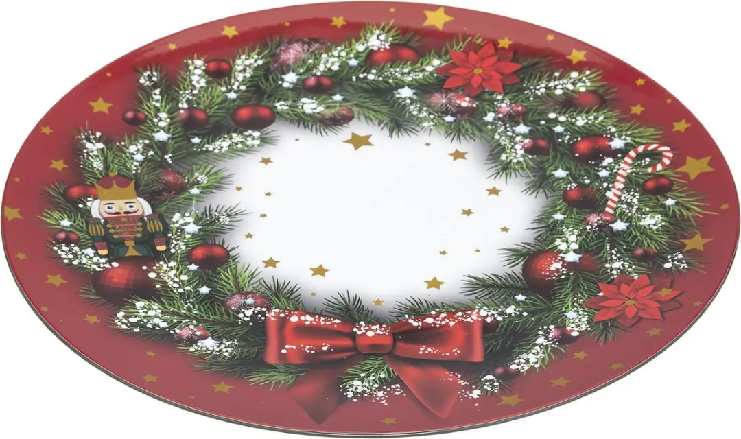 Bellatio Design Feeric Christmas Kerstbord - 4x Ø33cm - Rood