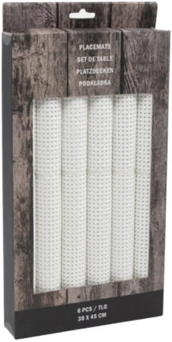 Svenska Living Placemats 6 Stuks - Wit - 45x30cm