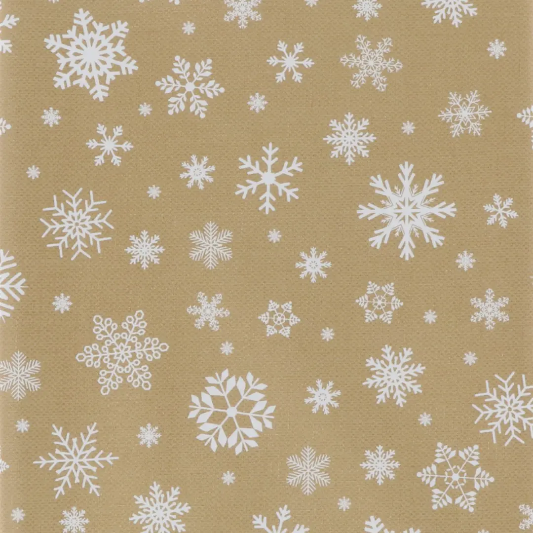 Bellatio Design Kerst Tafelzeil Goud 140x180cm - Sneeuwvlokken