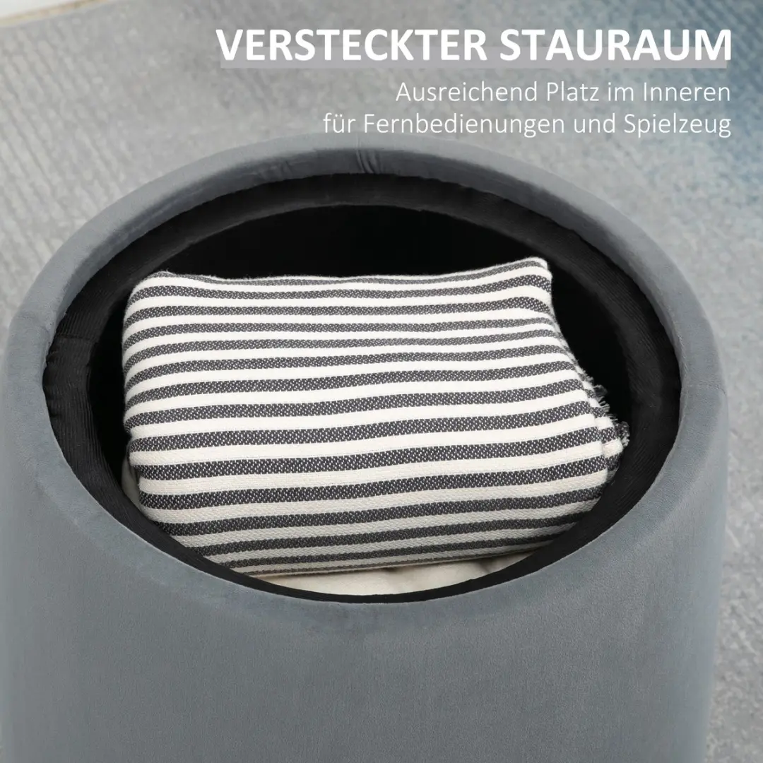 Homcom Aufbewahringspoef 838-270V00 - 34,6L - Ø44cm - Beige - afbeelding 6 van 6