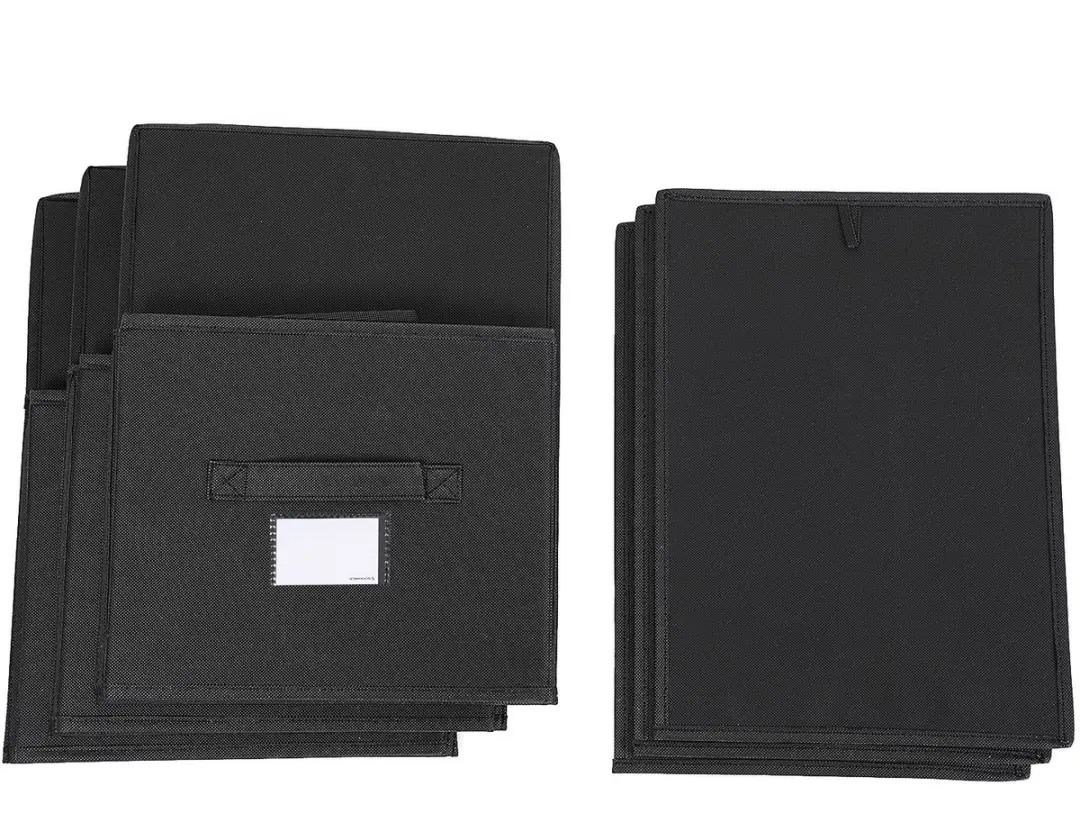 Songmics Opbergbox Set 3x50L - Vouwbaar - Zwart