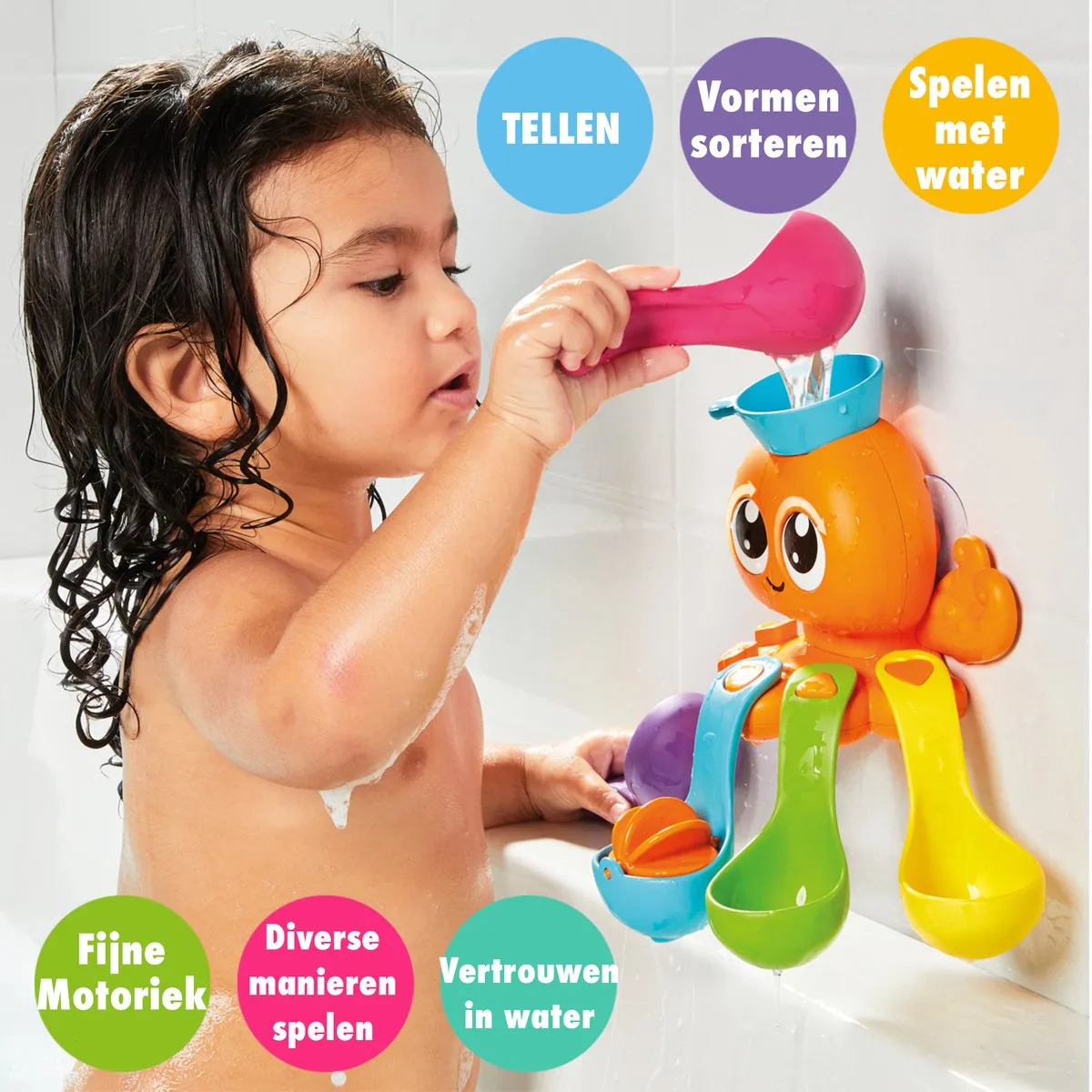 Tomy 7-in-1 Activiteiten Octopus Badspeelgoed - Multikleur - afbeelding 6 van 6