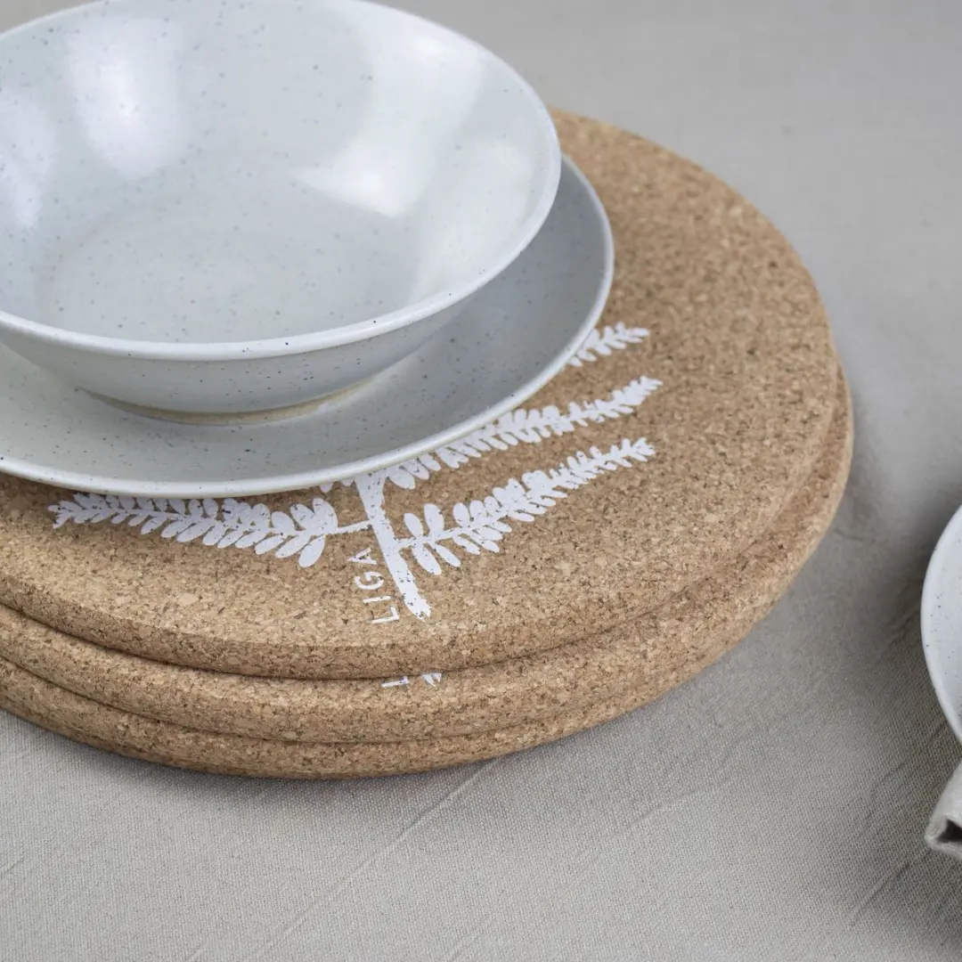 Liga Varen Placemat Set - 4 Stuks - Kurk - Ø25cm