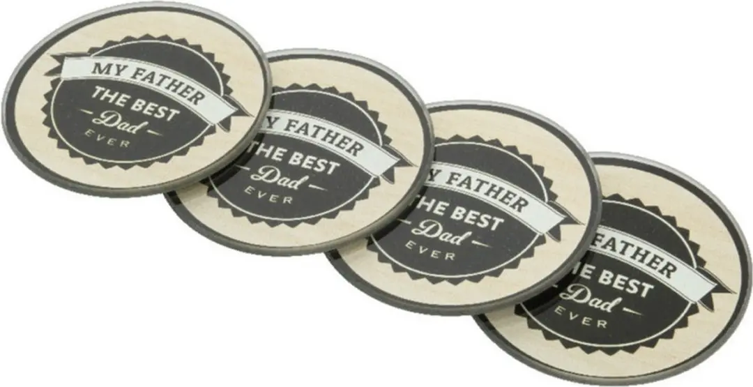 Decoris My Father Bierviltjes/onderzetters 9cm - 12 Stuks - Multi