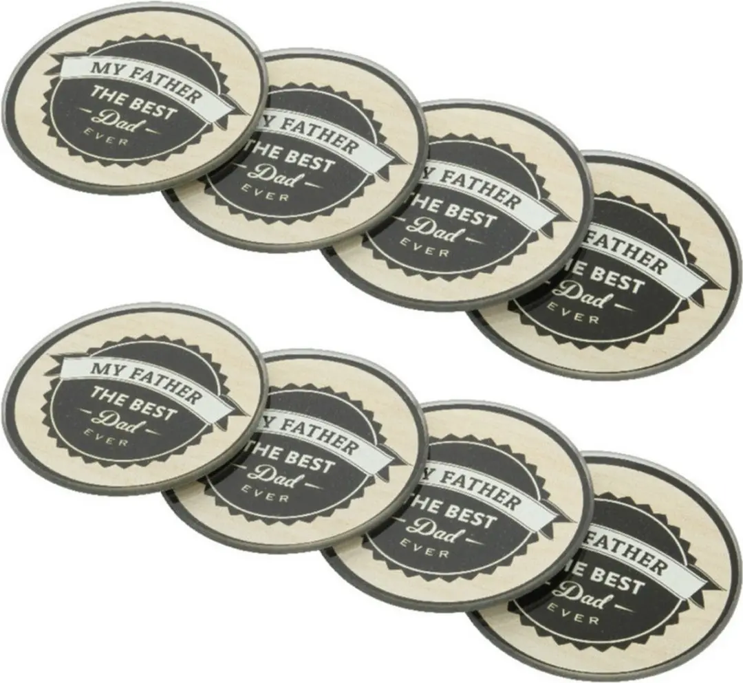 Decoris My Father Bierviltjes/onderzetters 9cm - 12 Stuks - Multi