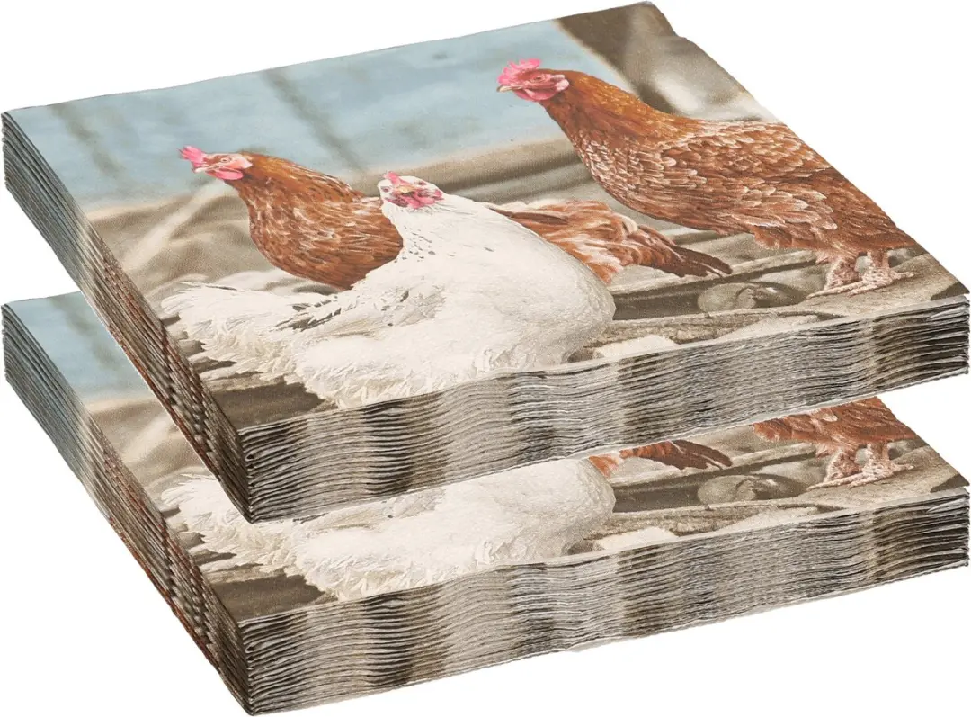 Esschert Design Pasen Servetten 40 Stuks - 33x33cm - Boerderij
