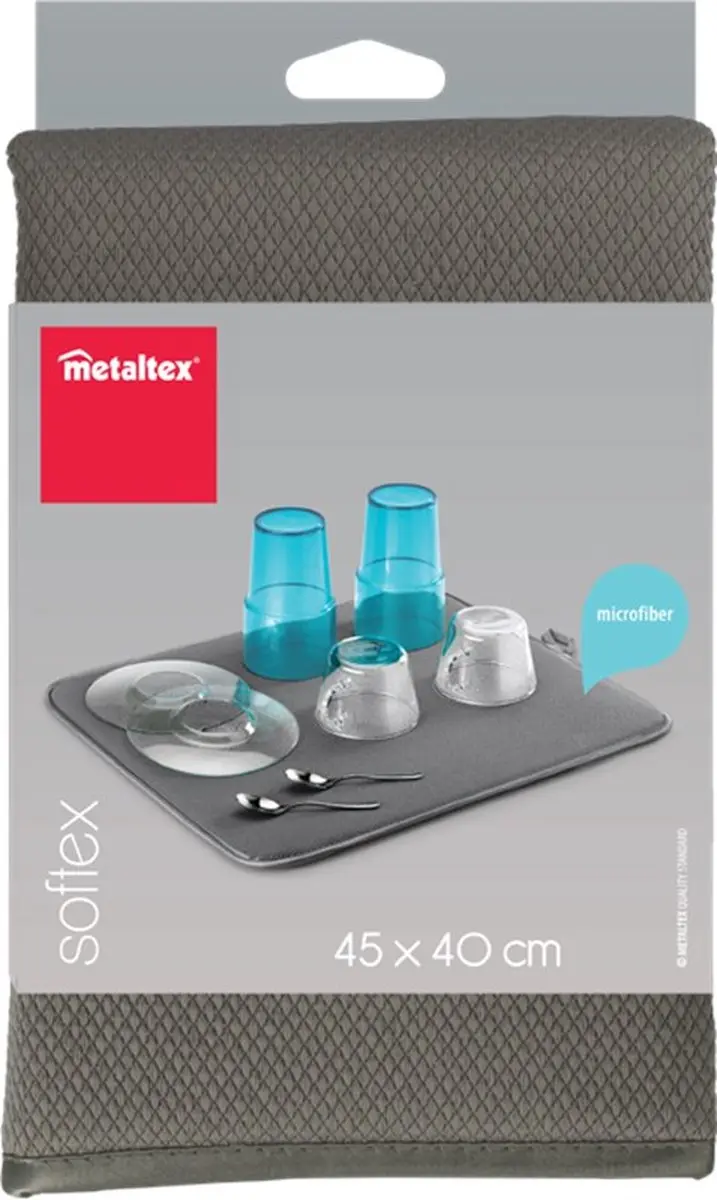 Metaltex Softex Afdruipmat Glazen 45x40cm - Grijs