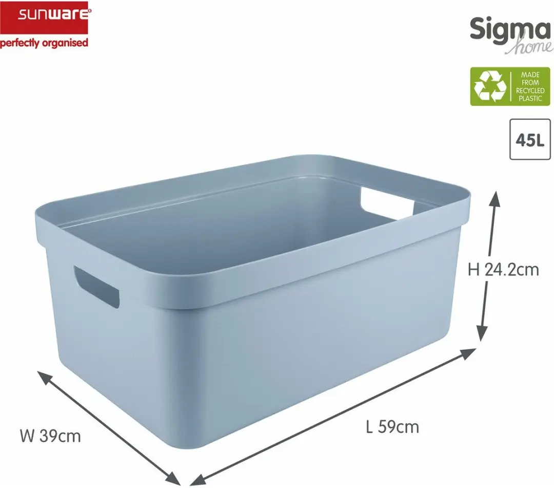 Sunware Sigma Opbergbox 45L - Lichtblauw - 2 Stuks