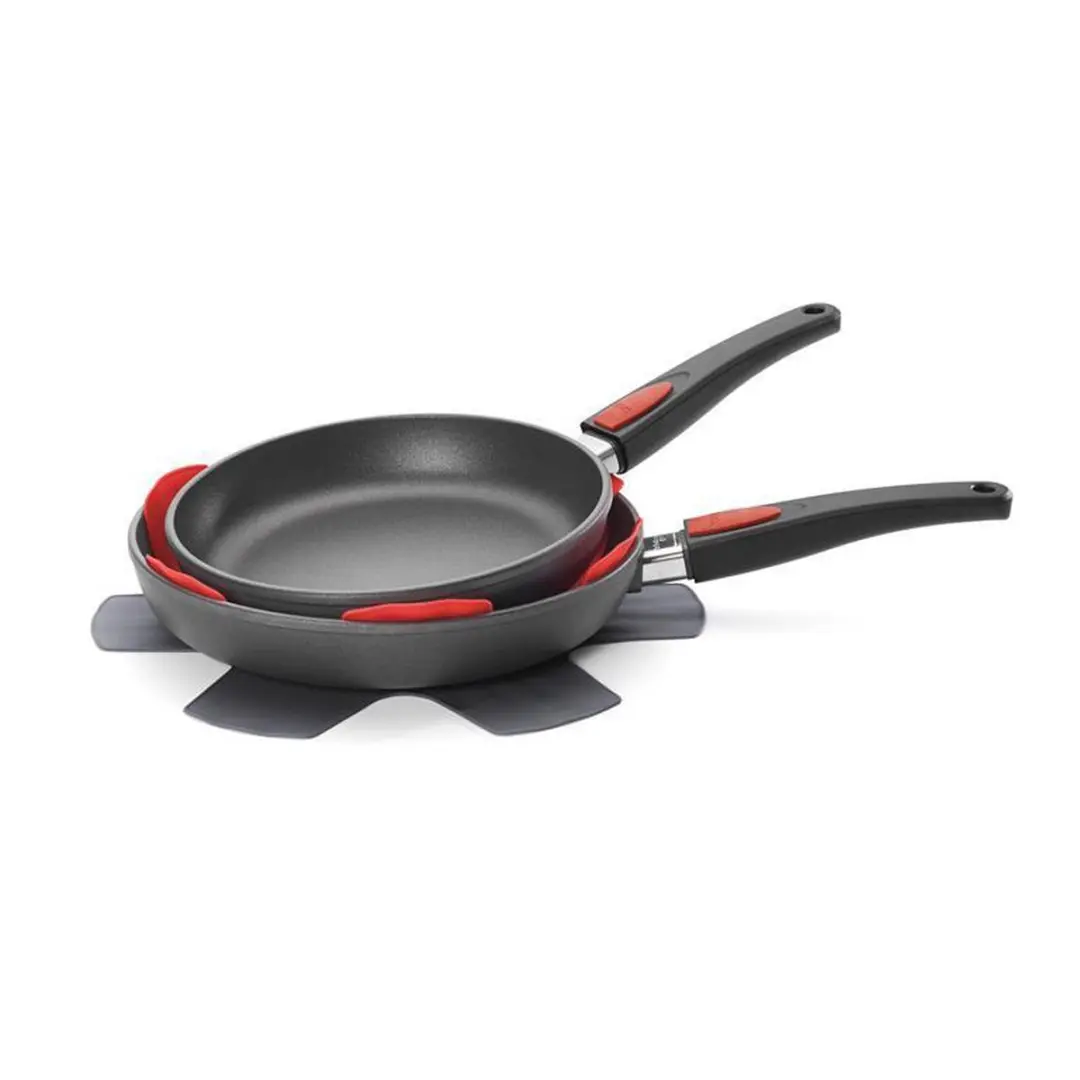 Woll Panbeschermers Set 3 Stuks - Siliconen 40/35cm - Rood/Grijs