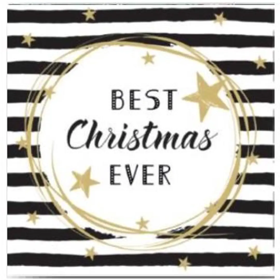 Duni Best Christmas Ever Kerst Tafelservetten 33x33cm - 20 Stuks - Multi