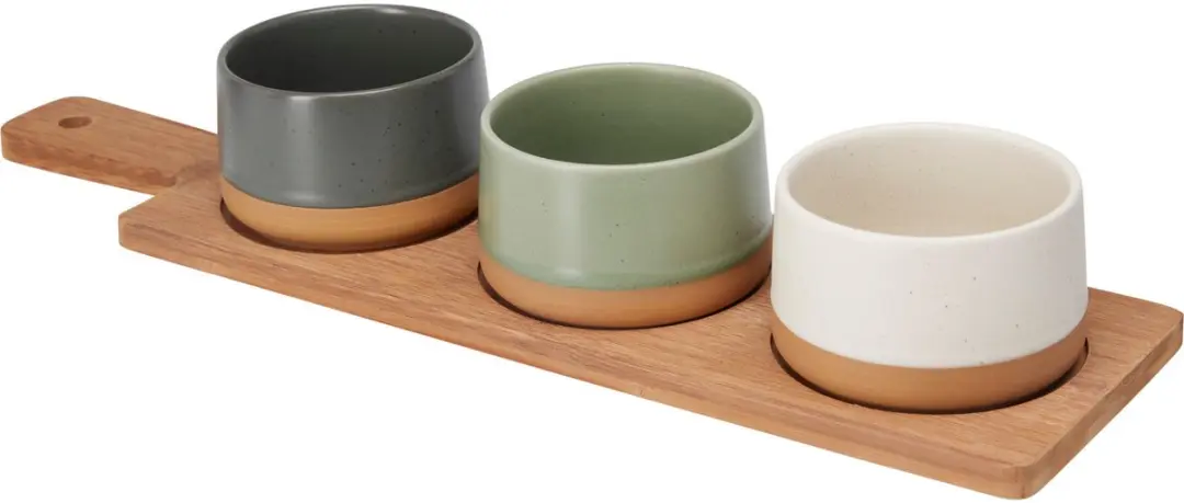 Excellent Houseware Bamboe Serveerplank - 40x10cm - 4 Stuks