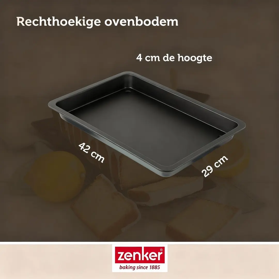 Zenker 6536 Ovenschaal - 42x29cm - Zwart