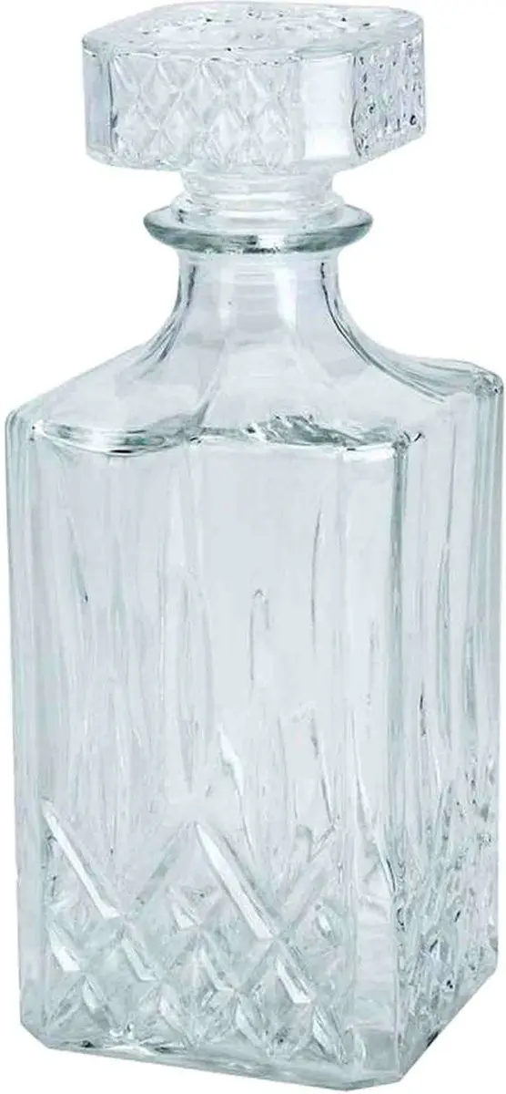 Excellent Houseware Artisan Whisky Karaf 900ml - 5 Stuks (1x Karaf + 4x Glazen) - Transparant