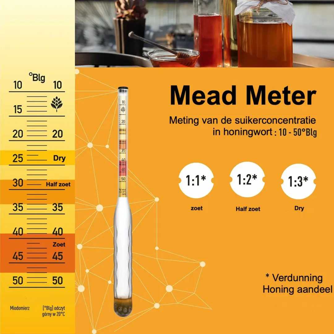 Browin Mead-hydrometer 10-50°Blg - Onbreekbaar - afbeelding 6 van 6