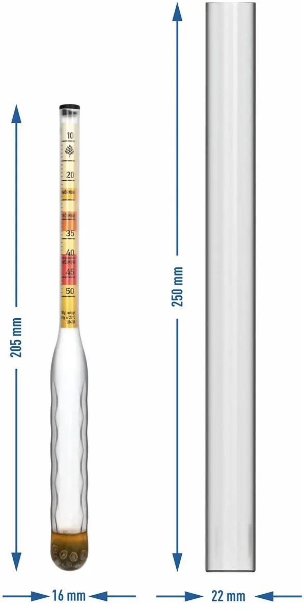 Browin Mead-hydrometer 10-50°Blg - Onbreekbaar