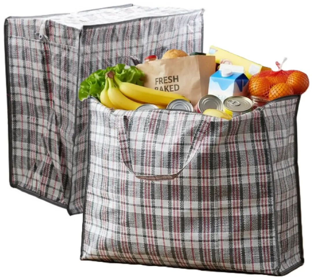 Cosy&Trendy XXL Opbergtas Multipak - 2 Stuks 82L - 55x30cm - Zwart Geruit