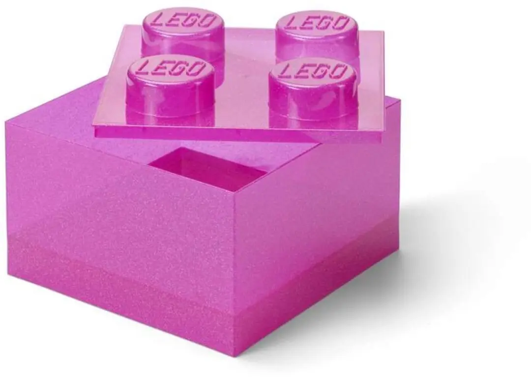 Opbergbox Brick 4 met Deksel Glitter Medium Violet.
