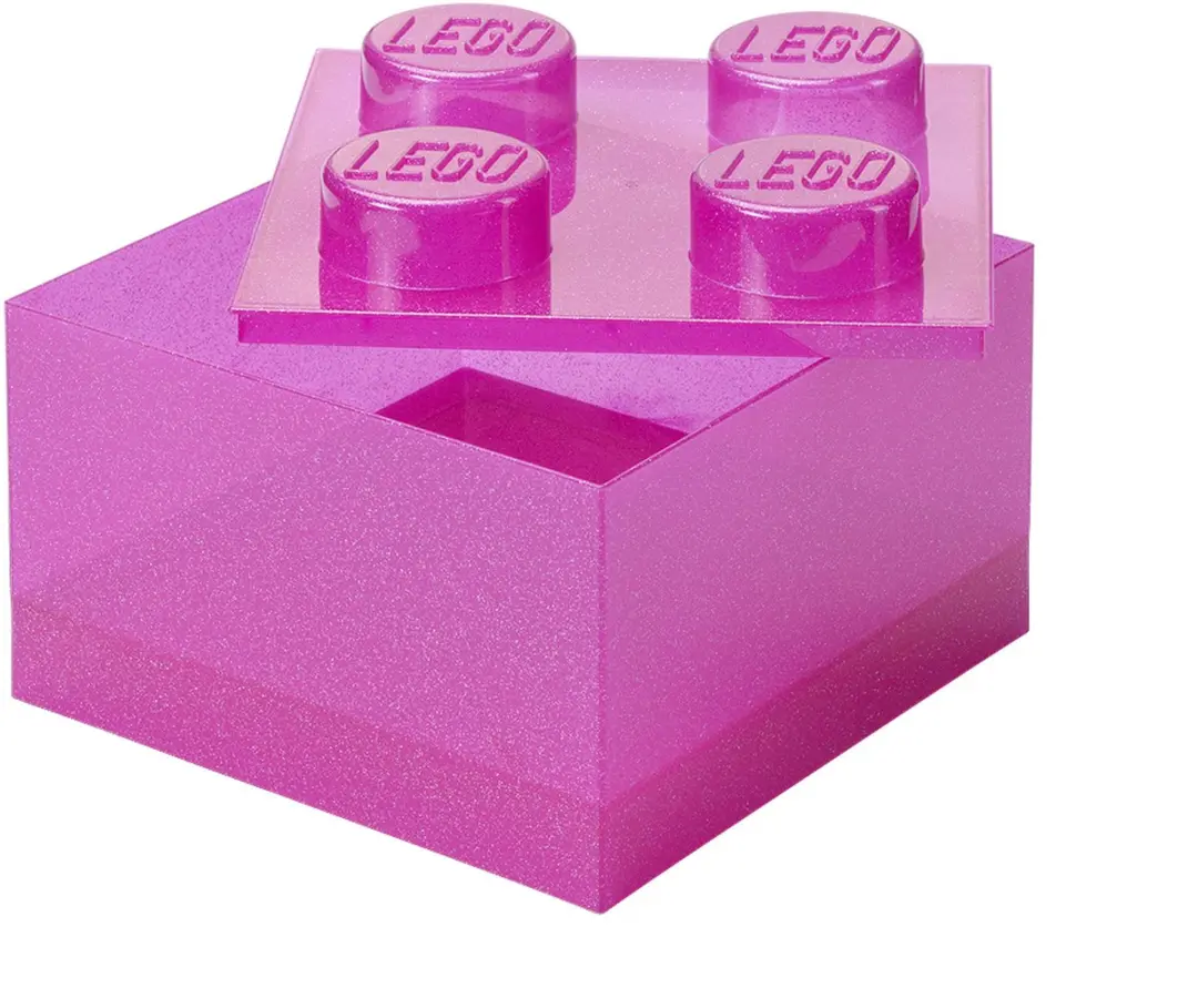 Opbergbox Brick 4 met Deksel Glitter Medium Violet.