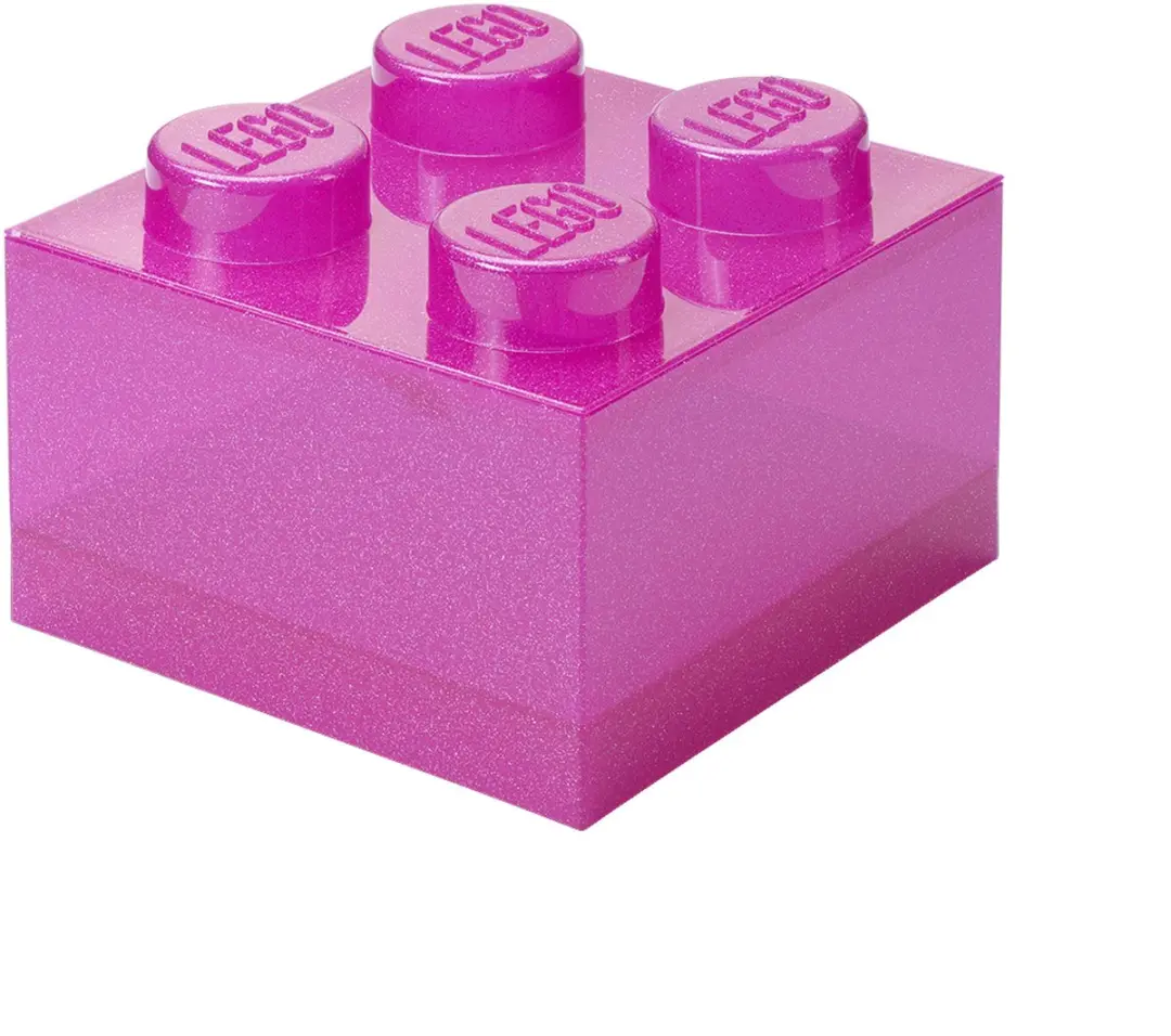 Opbergbox Brick 4 met Deksel Glitter Medium Violet.