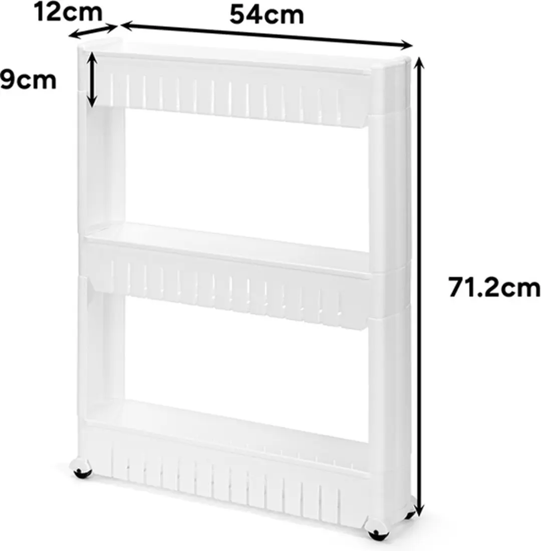 Homcom Keukentrolley 5404017918665 - 3 Lagen Wit
