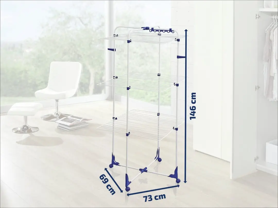Leifheit Classic Tower 340 Droogtoren - 34m - Wit/Blauw