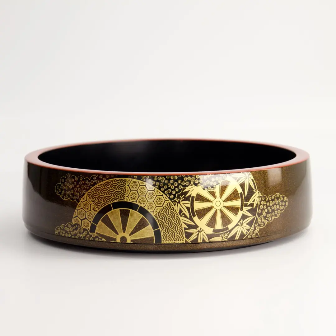 Tokyo Design Studio Kaza Lacquerware Sushi Oke - 21cm - Zwart/Goud/Rood