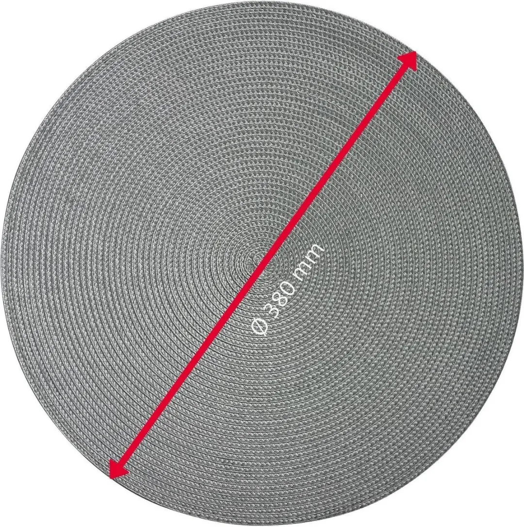 Westmark Saleen Circle Placemats - 4 Stuks Ø38cm - Grijs