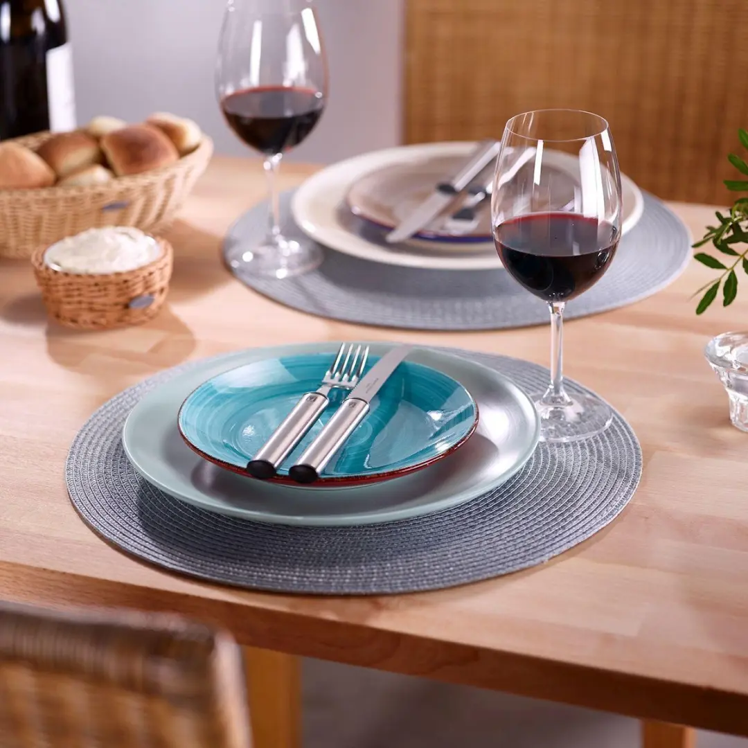 Westmark Saleen Circle Placemats - 4 Stuks Ø38cm - Grijs