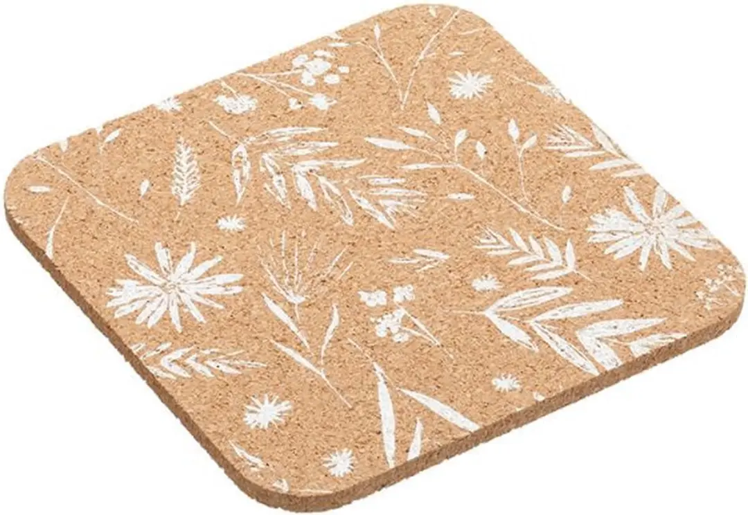 KitchenCraft Onderzetters 12cm - Kurk Lichtbruin - 4 Stuks