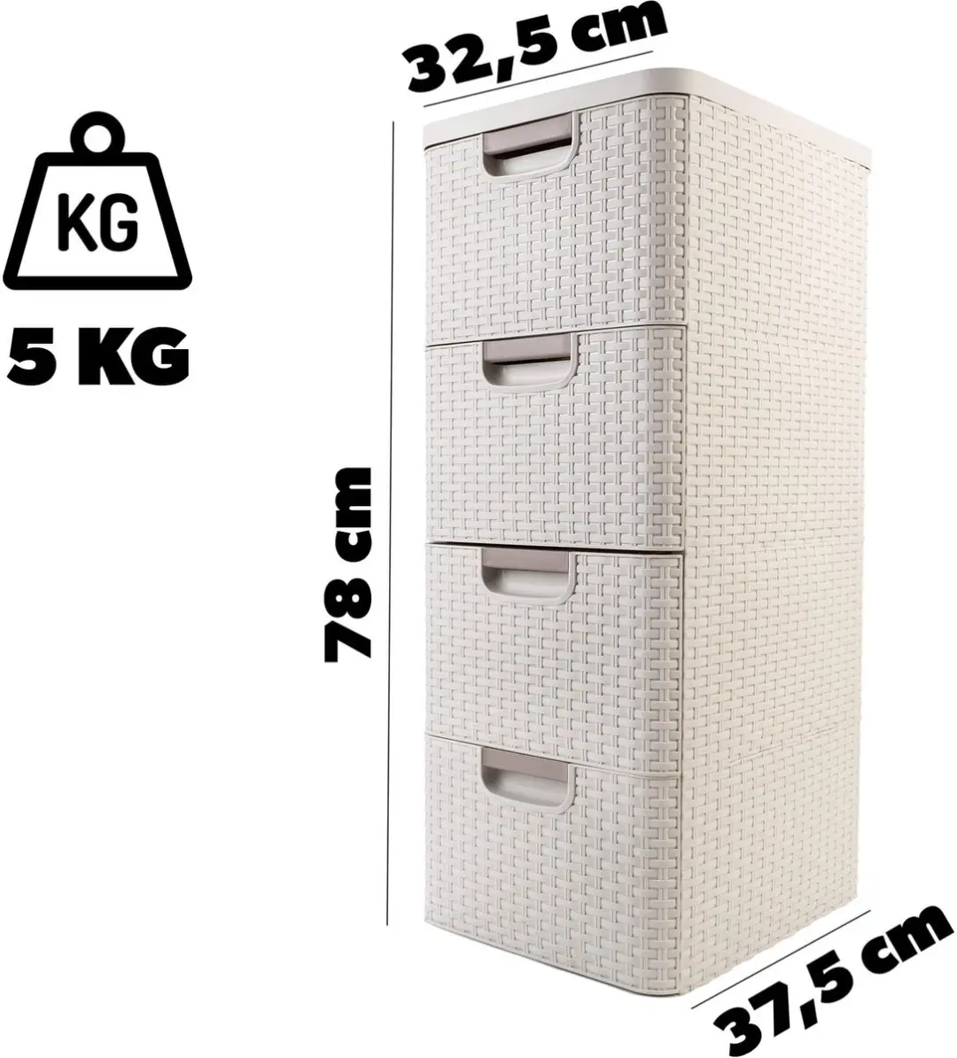 Curver Style Ladesysteem 4x14L - Vintage wit