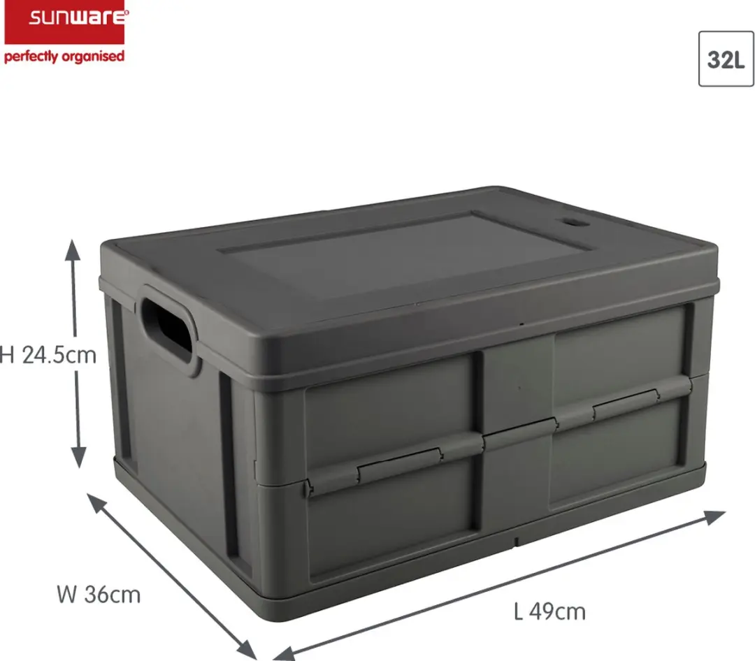 Sunware Square Vouwkrat 32L - 49x36x24,5cm Antraciet
