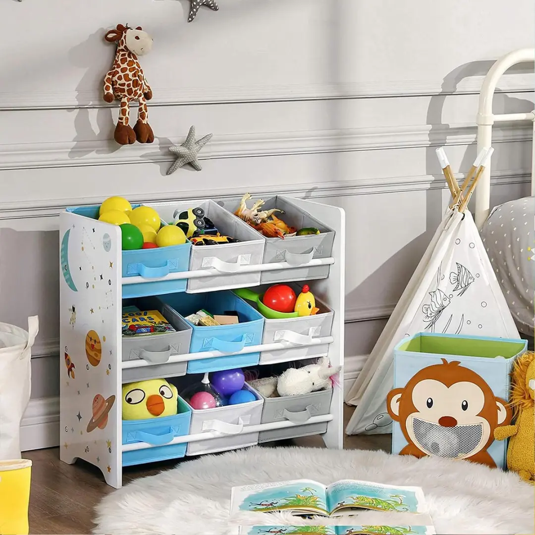 Songmics Speelgoed Organizer 9 Vakken - 50L - Wit - afbeelding 6 van 6