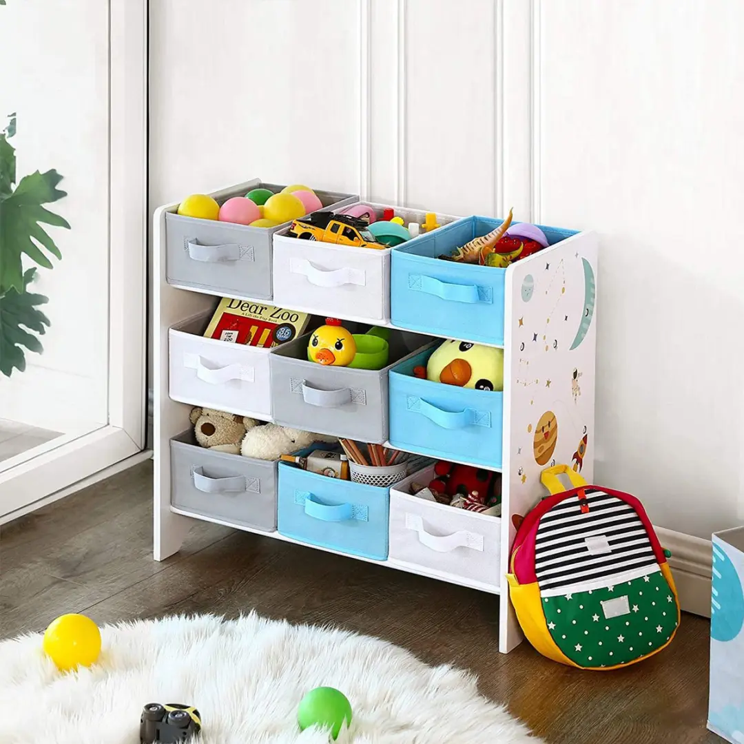 Songmics Speelgoed Organizer 9 Vakken - 50L - Wit