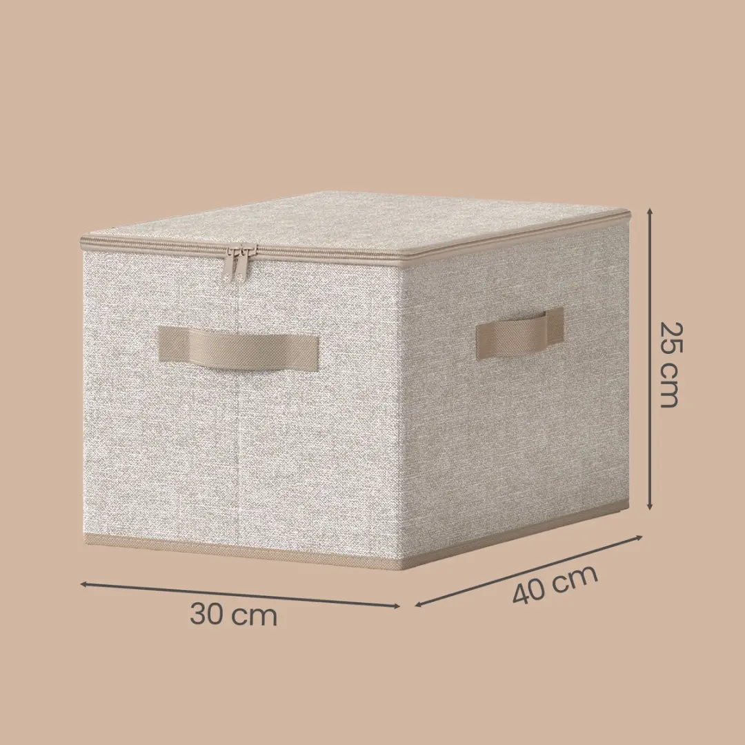 Songmics Opbergbox RZB003K01 - 3 Stuks - 30L - Beige - afbeelding 6 van 6