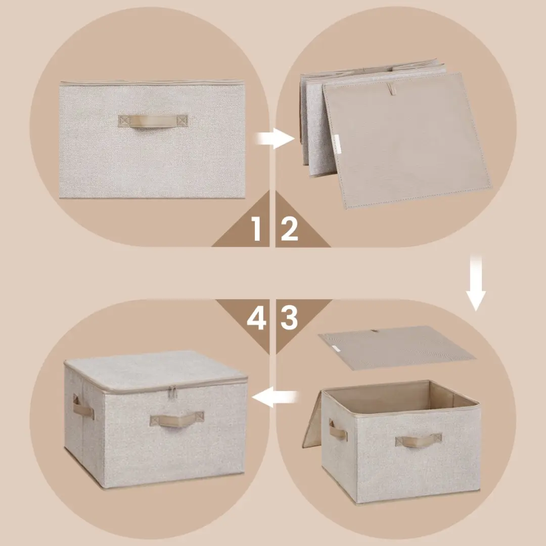 Songmics Opbergbox RZB003K01 - 3 Stuks - 30L - Beige