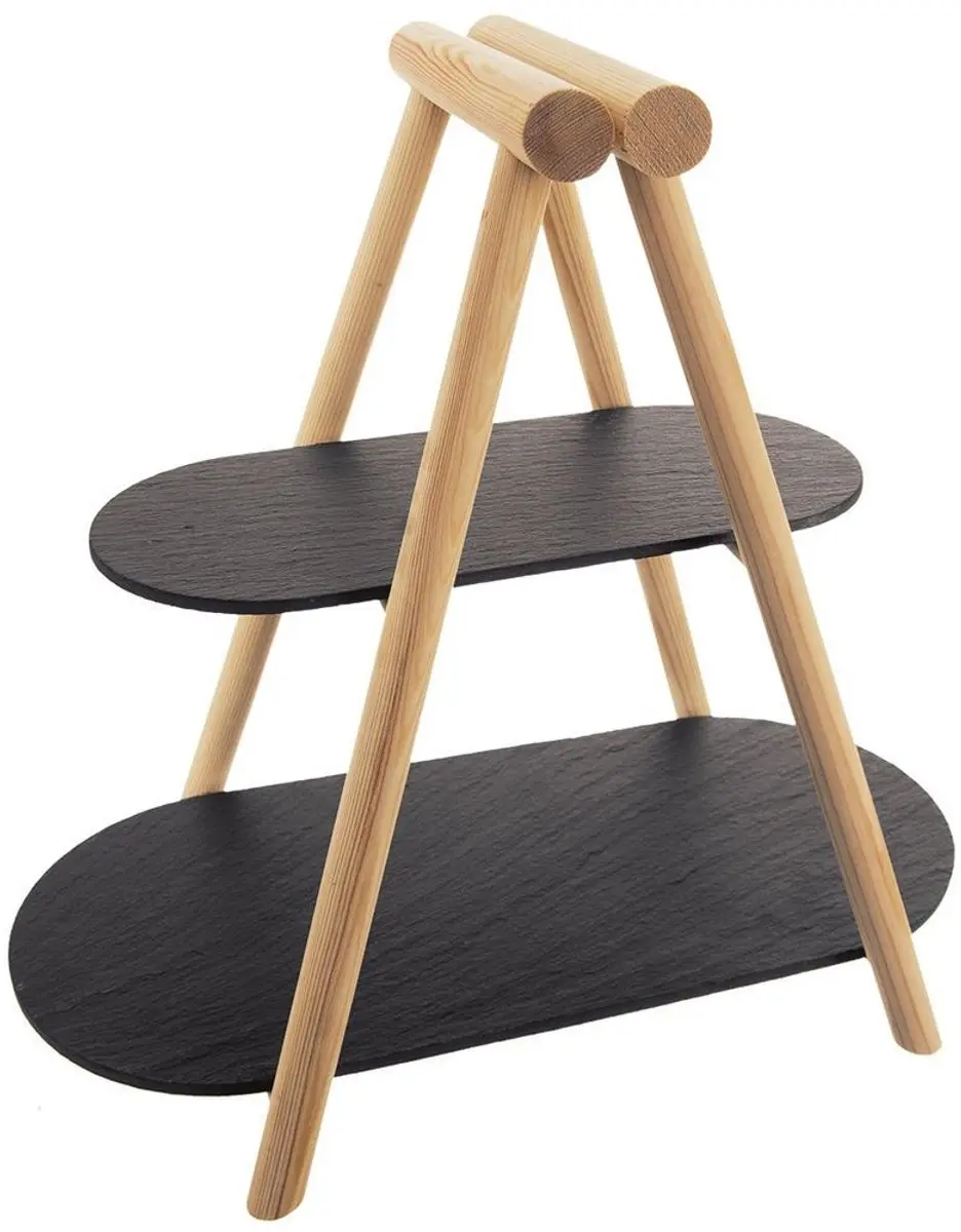 Orion Etagère 2-Poziom - Hout Grafiet 41x24x38,5cm