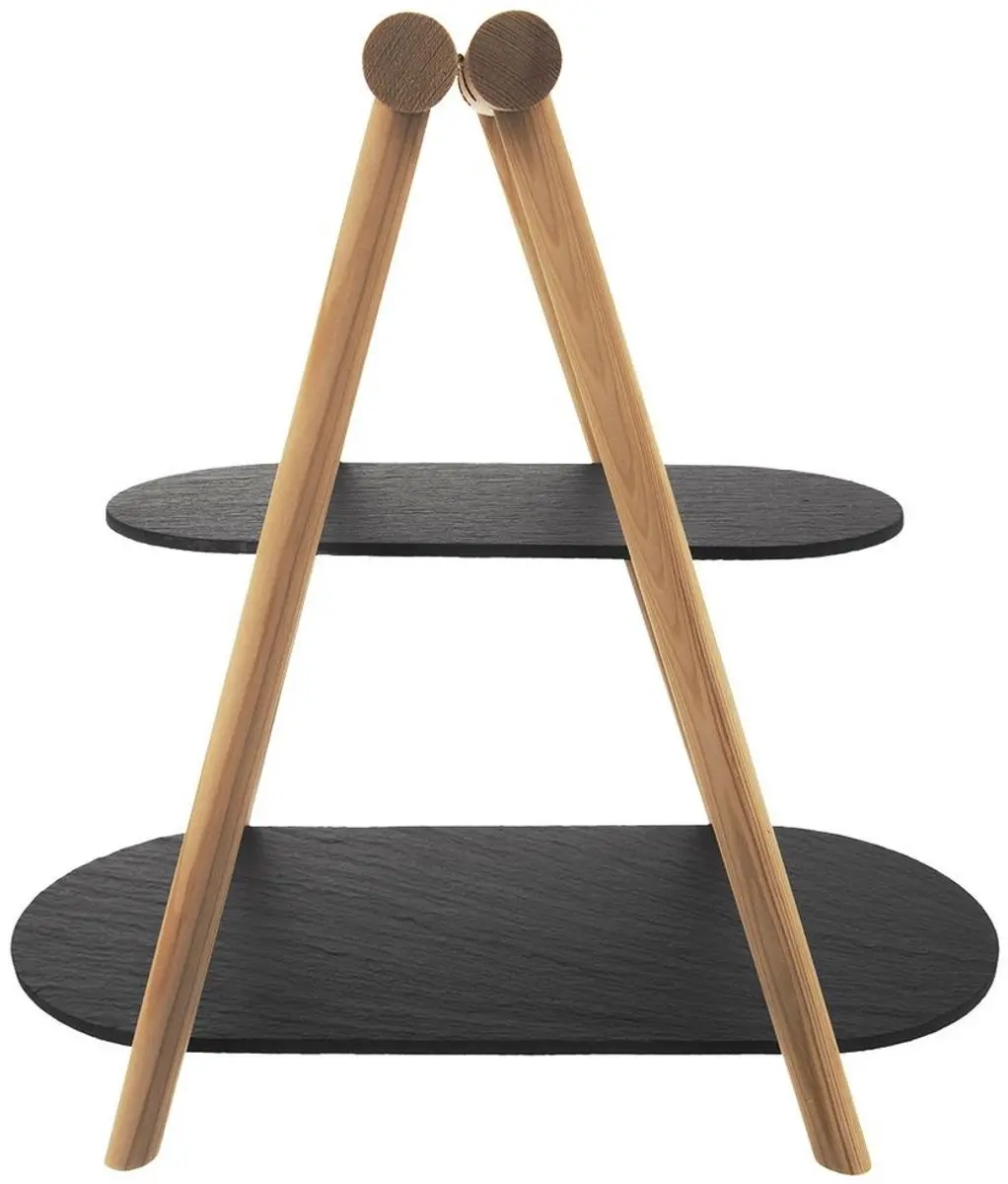 Orion Etagère 2-Poziom - Hout Grafiet 41x24x38,5cm