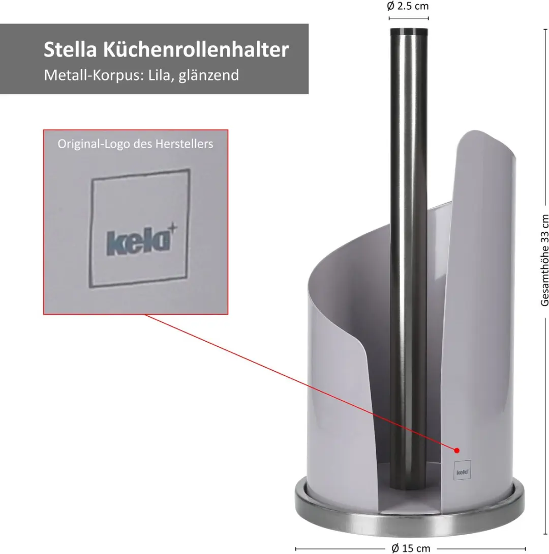 Kela Stella Keukenrolhouder 15cm - Paars