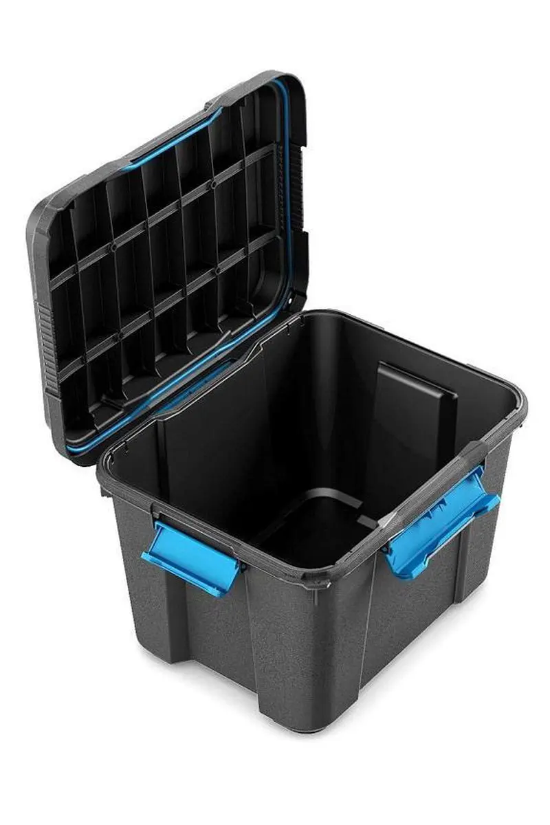 KIS Scuba Opbergbox 45L - 39x49,5x34cm - Zwart/Blauwe clips