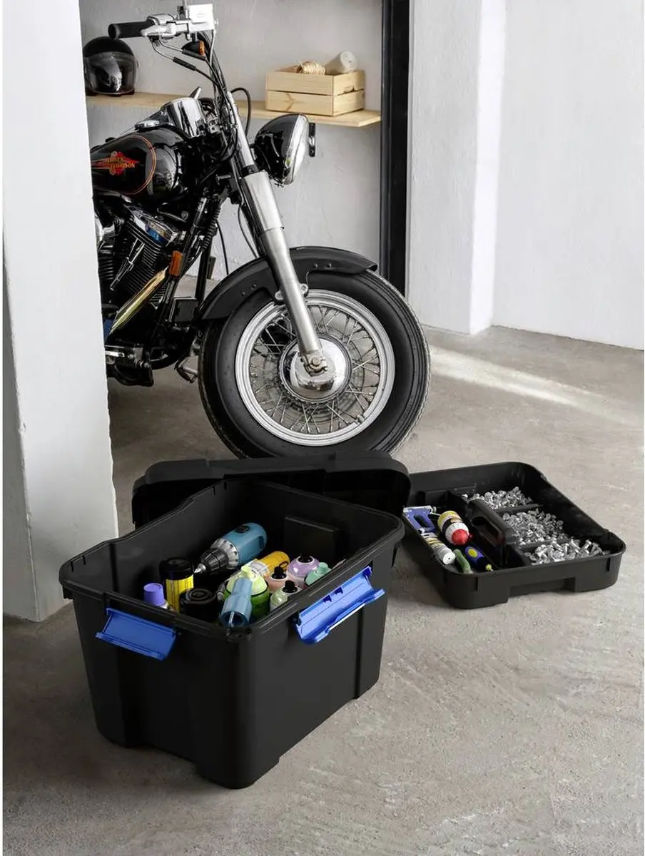 KIS Scuba Opbergbox 45L - 39x49,5x34cm - Zwart/Blauwe clips - afbeelding 6 van 6