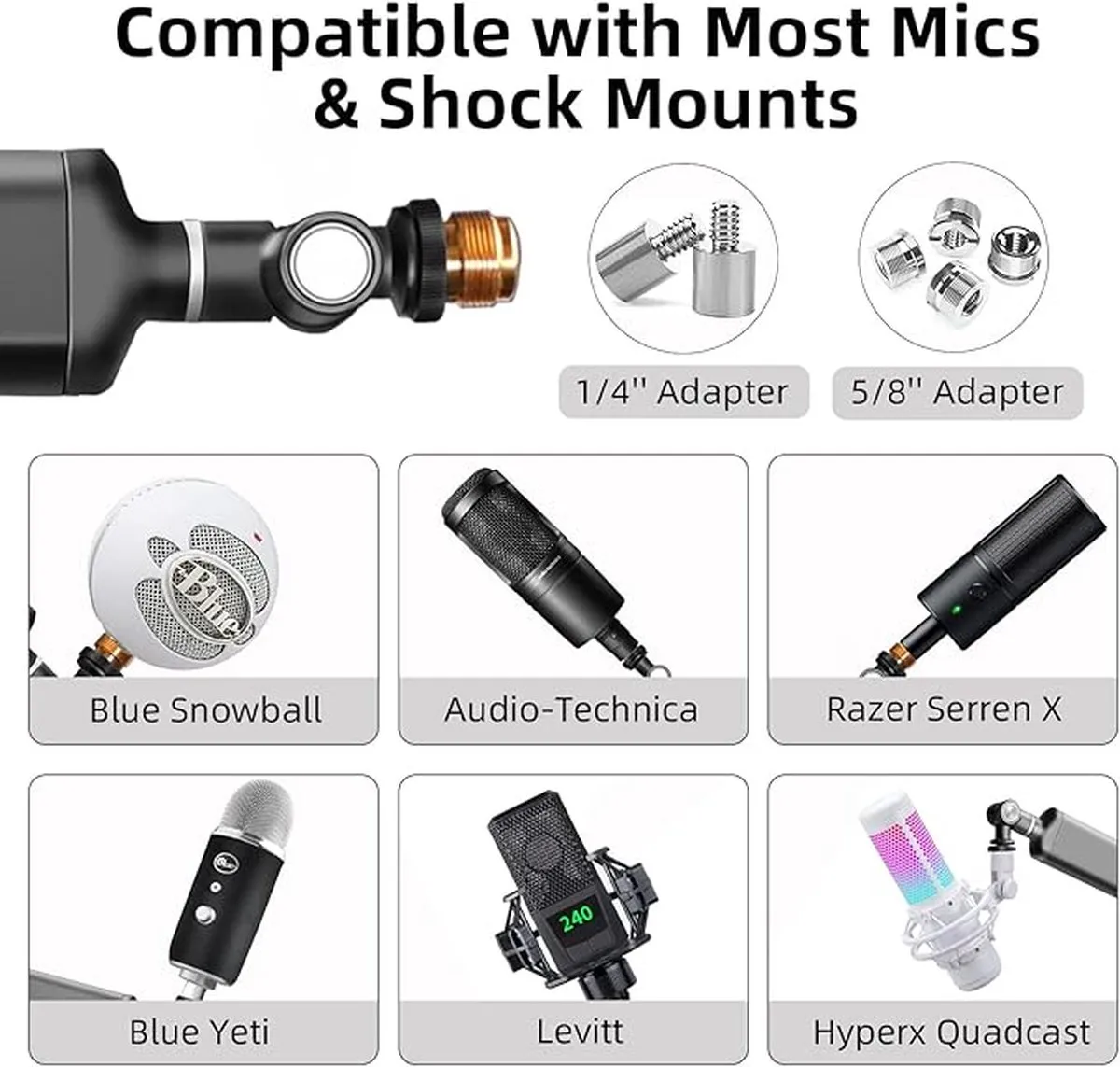 HyperX QuadCast Boom Arm - Microfoonhouder - Zwart - afbeelding 6 van 6