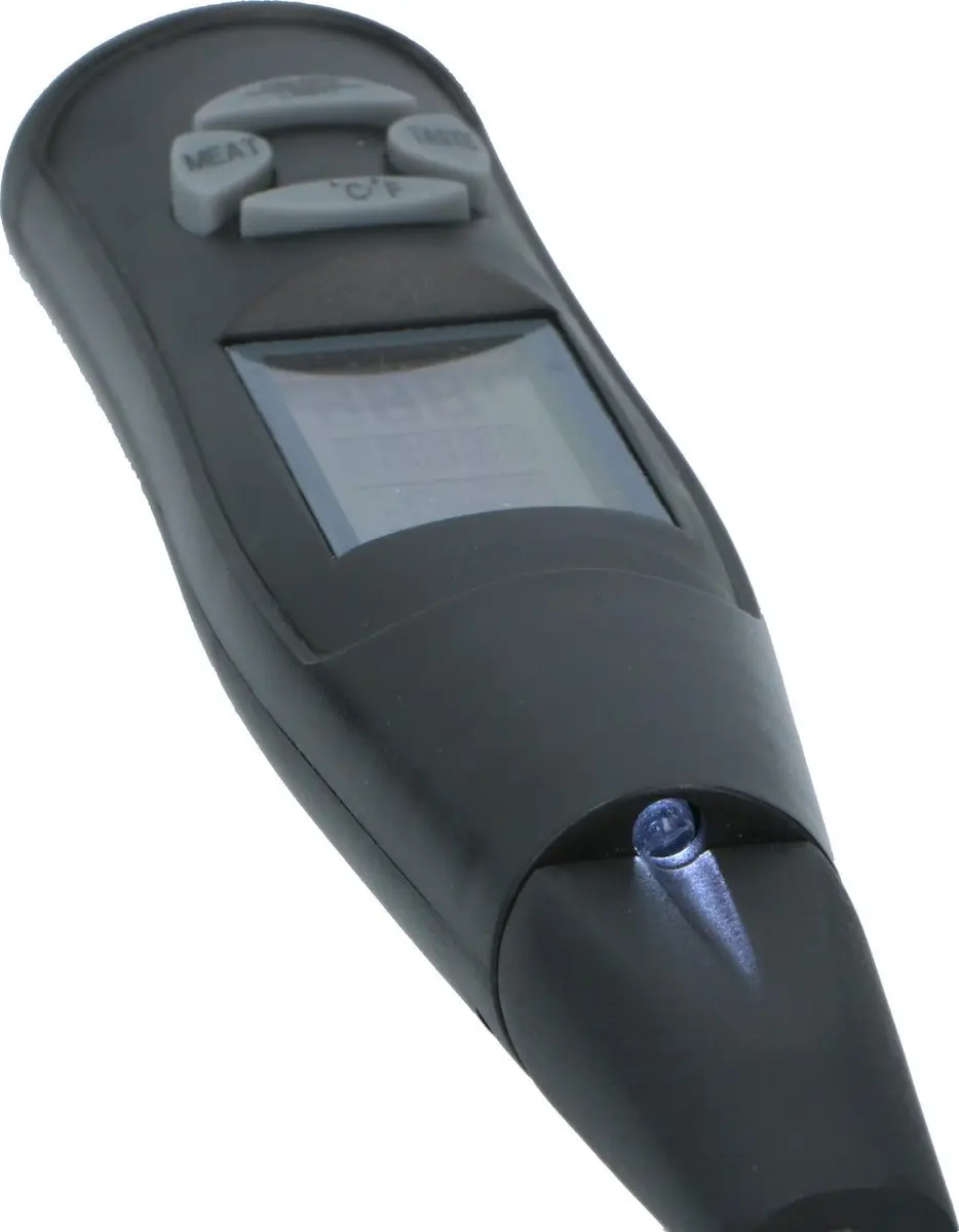 Alpina BBQ Thermometer - Zwart RVS - met vleesvork