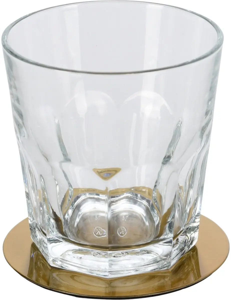 Bellatio Design Onderzetters 18 Stuks - Goud - Ø8,5cm - met Houder