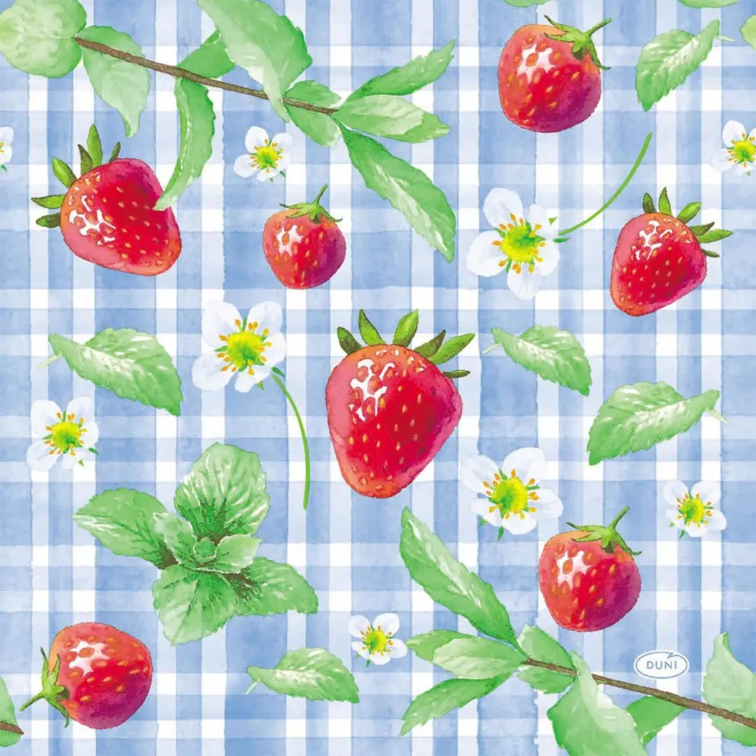 Duni Strawberry Picnic Servetten 33x33cm