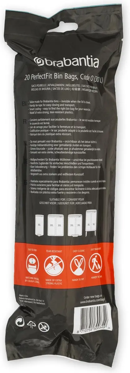 Brabantia PerfectFit Vuilniszakken 30L - 120 Stuks (6x20) - Code O