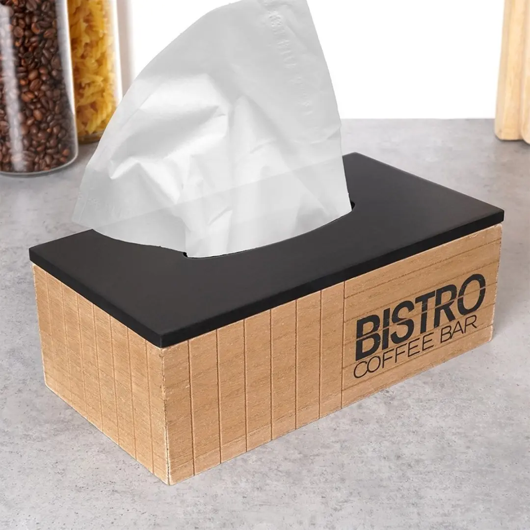 Excellent Houseware Tissuebox Bistro 25x13,5x9cm - Bruin