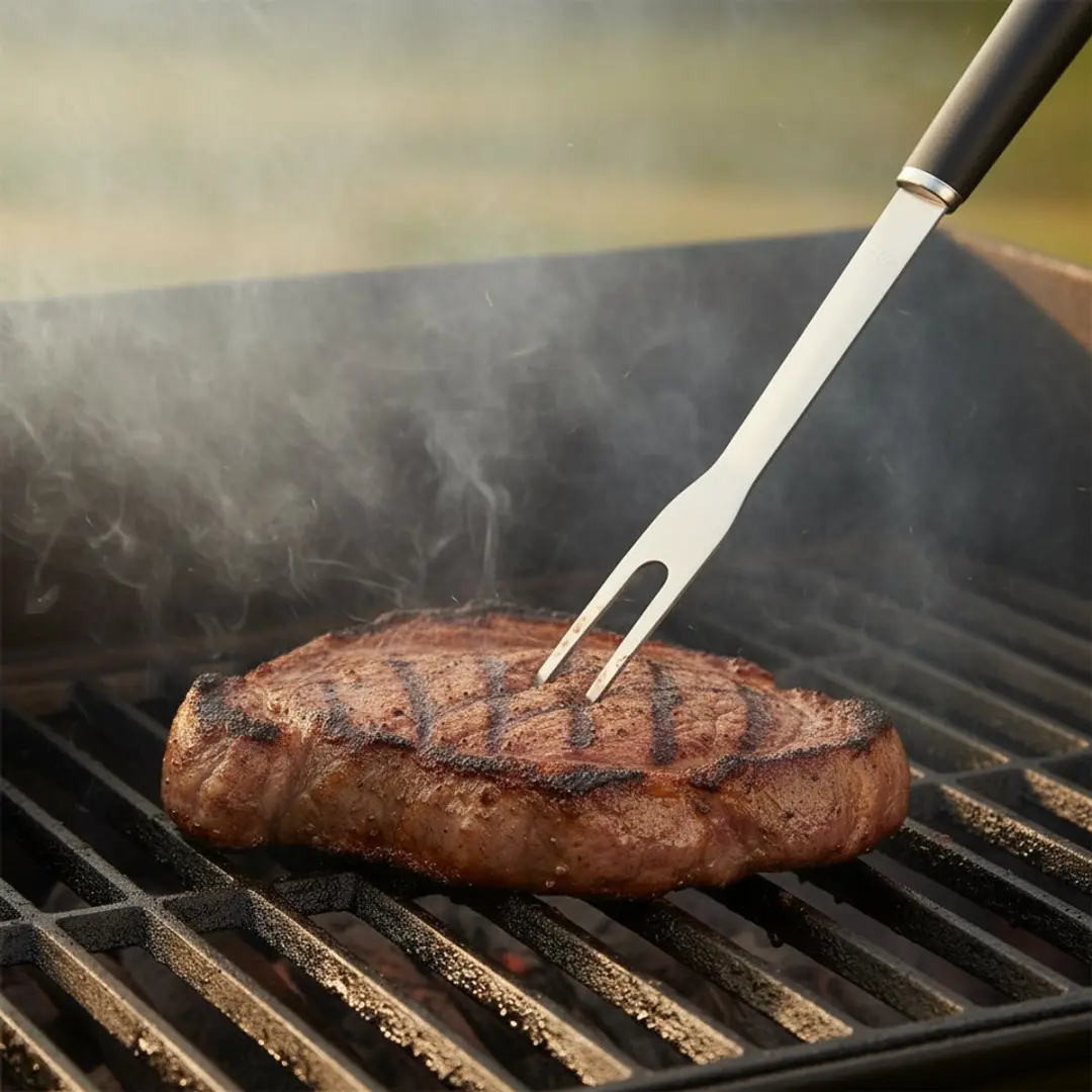 Cookinglife Fire & Flavour BBQ Gereedschapset 3-delig - RVS & Kunststof - Zwart/Grijs