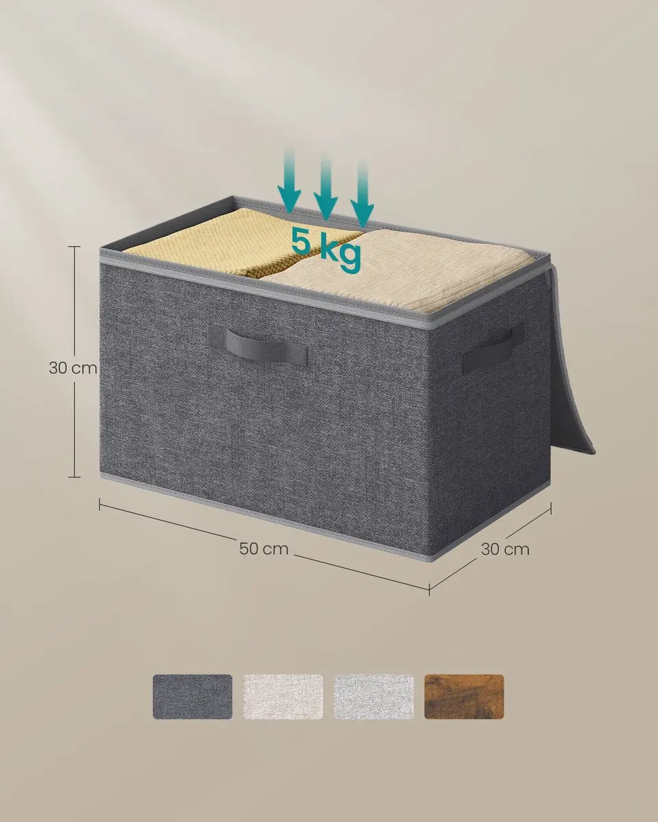 Songmics Opbergbox Set 3 Stuks - 45L - Schiefergrijs - afbeelding 6 van 6